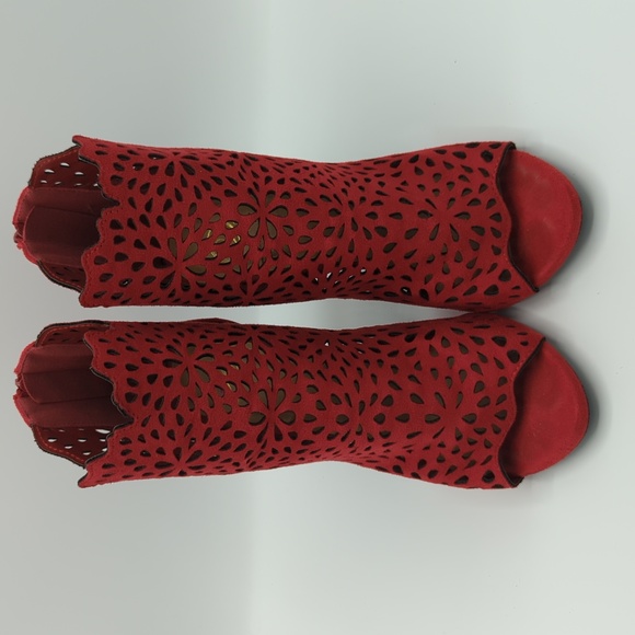 Aldo sz 8.5 Open Toe Caged High Heel Zip Back Boots - Picture 2 of 6